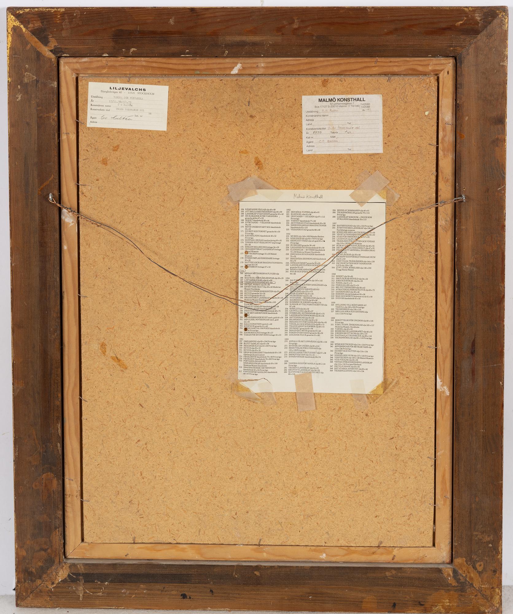 CO Hultén, "Under brännande sol".