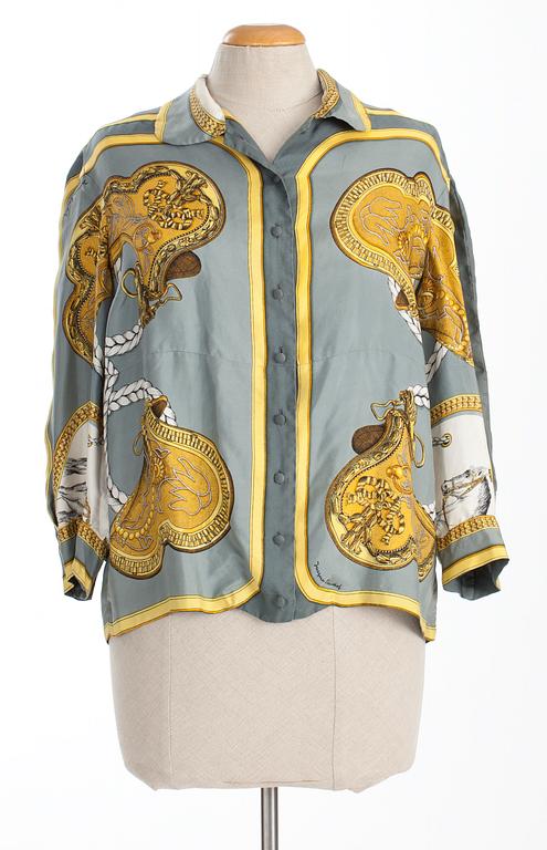 A Hermès silk blouse, "Grand Apparat".