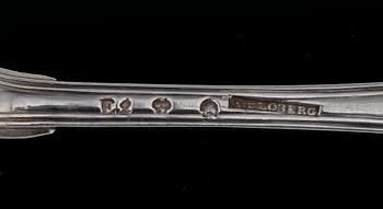 BESTICK, 27 delar, silver, bl a Arvid Floberg, Stockholm, 1700-1800-tal. Vikt ca 1043 g.