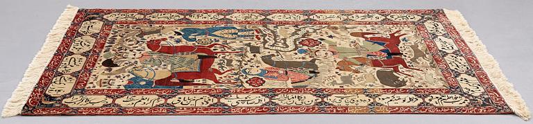 MATTA, semiantik Keshan figural, s.k. Motachem, ca 205,5 x 140,5 cm.