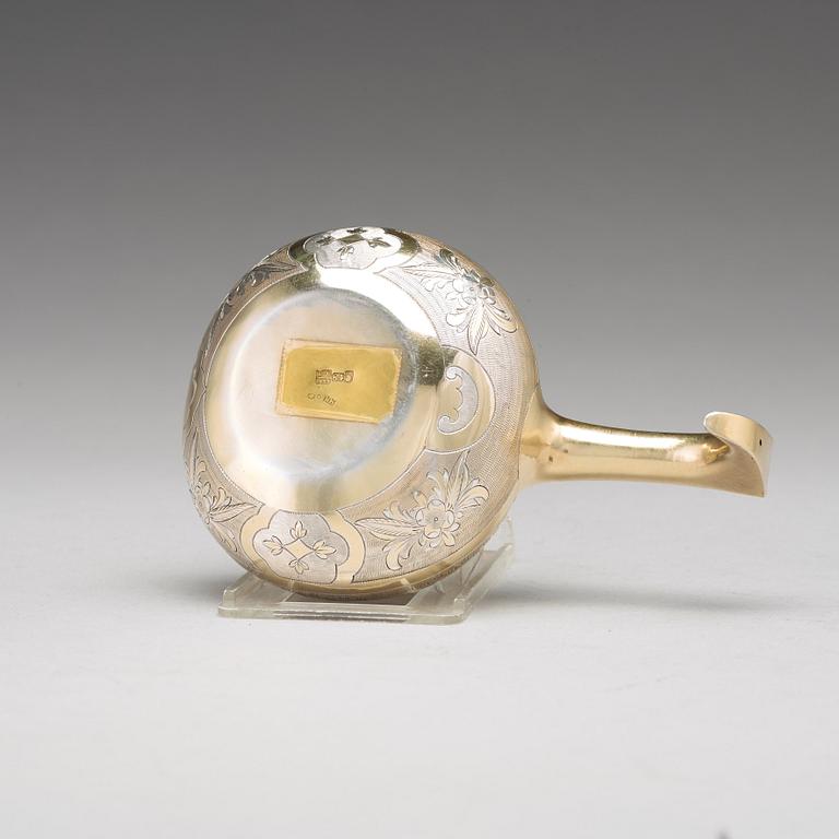 A Russian parcel-gilt silver kovsh, Moscow 1873.