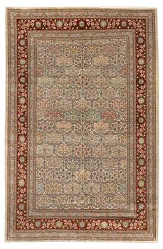 275. A rug, old, silk Hereke, signed, ca 166,5 x 109 cm.