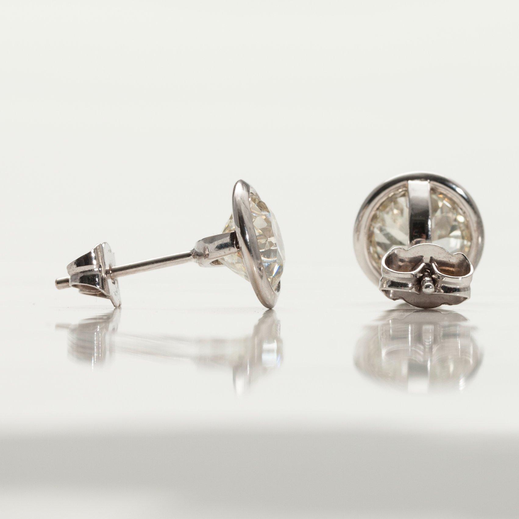ÖRHÄNGEN, 18K vitguld. Antikslipade diamanter ca 3.97 ct. skiftande/vs.