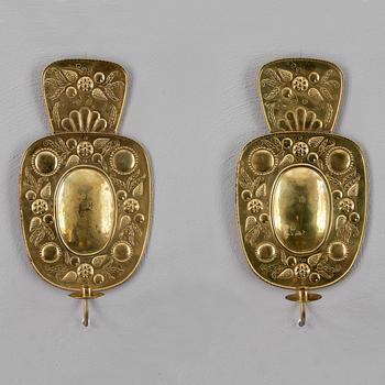 LJUSPLÅTAR, ett par, KA Eriksson, Leksand, 1900-tal.