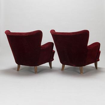 Ilmari Lappalainen, a pair of 1950's 'Laila' armchairs for Asko, Finland.