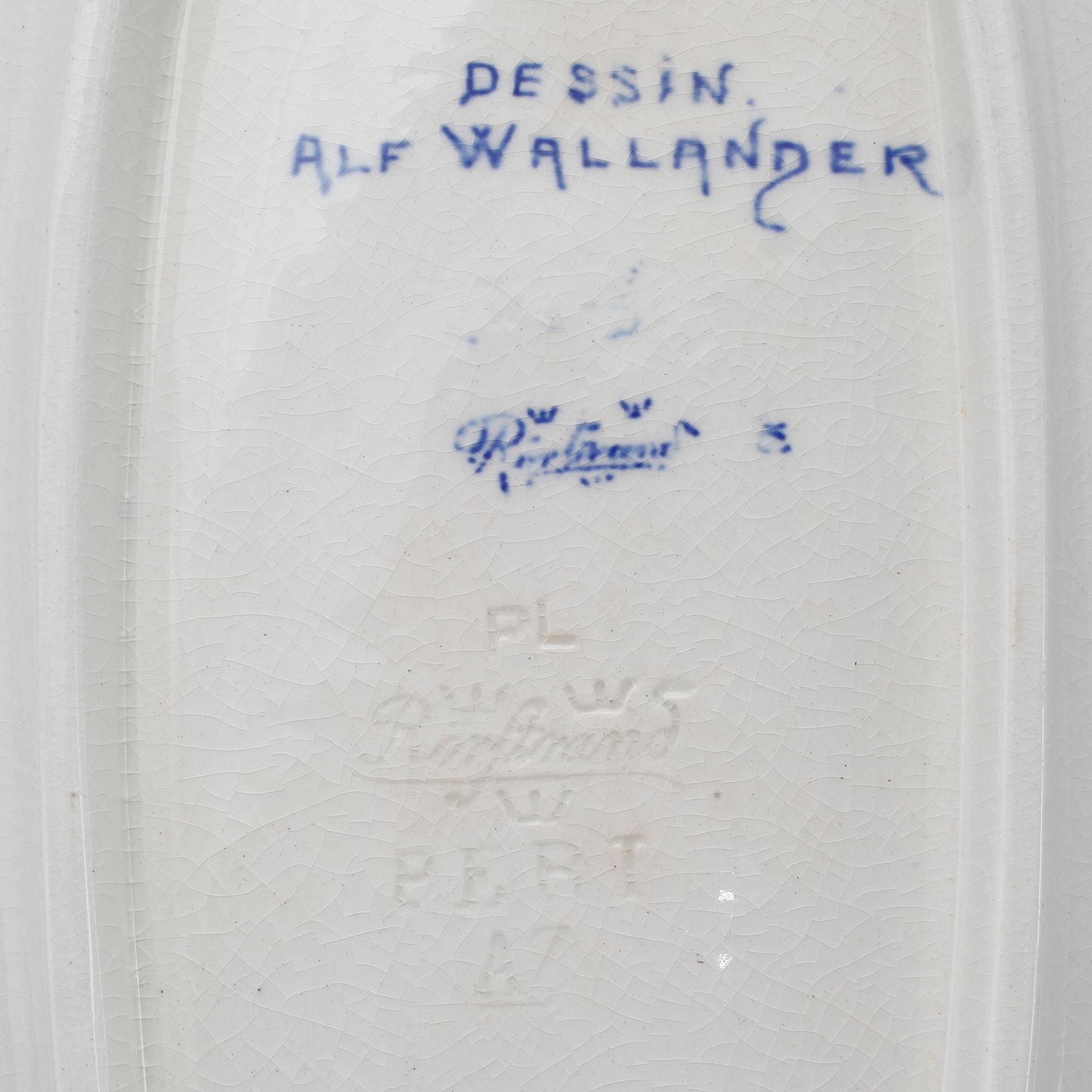 FISKFAT, flintgods, Alf Wallander, Rörstrand, omkring år 1900.