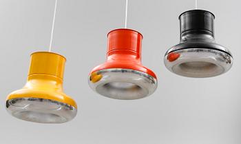 TAKLAMPOR, 3 st, Hemi, 1900-talets andra hälft. Höjd 25 cm.