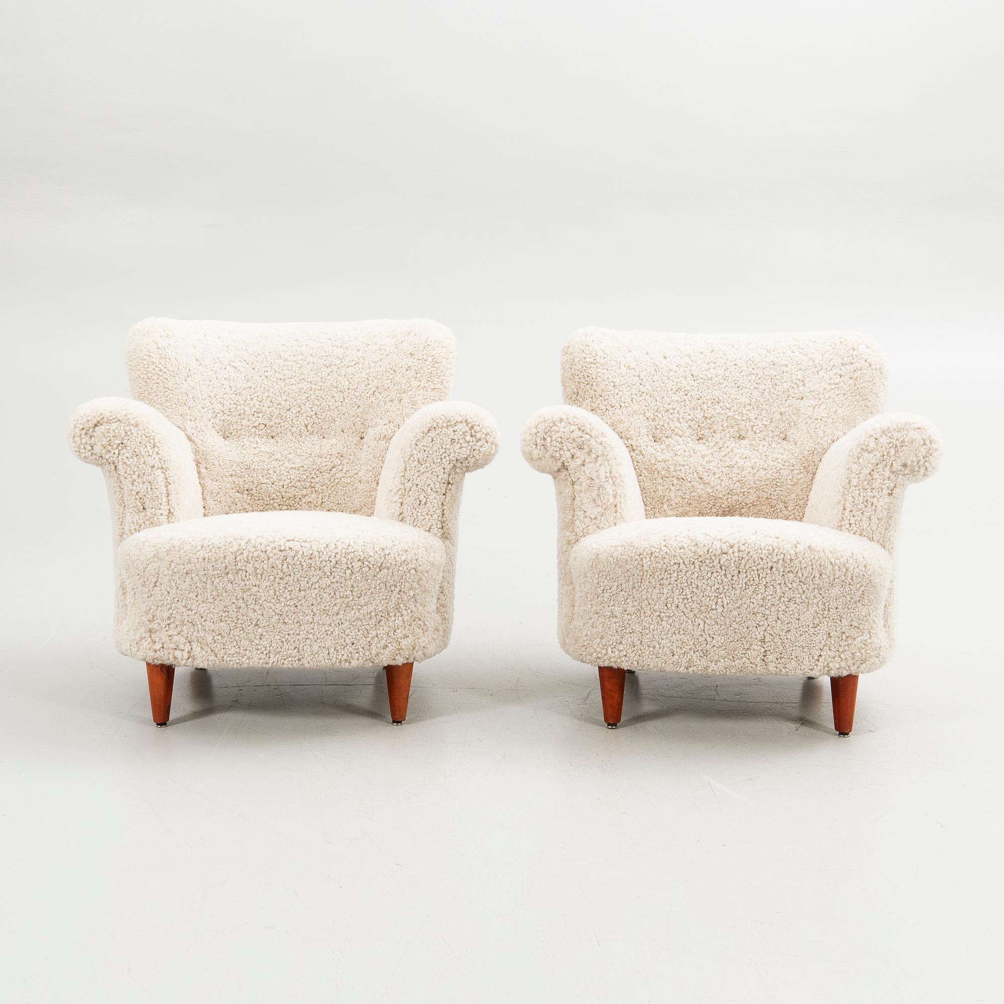 Armchairs, a pair, Swedish Modern, 1940s.