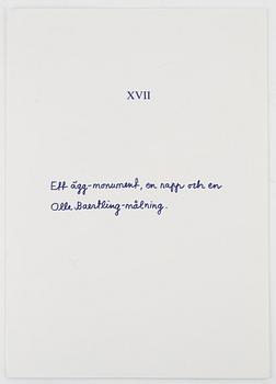 Marie-Louise Ekman, "Ett ägg-monument, en napp och en Olle Baertling-målning".