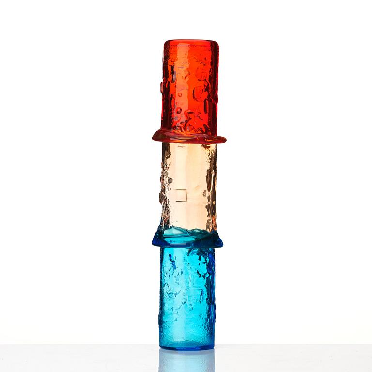 Oiva Toikka, a 'Bamboo' glass vase, Nuutajärvi, Notsjö, Finland 1967-69.