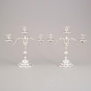 A Pair of silver candelabras by JG Hentzell 1931.