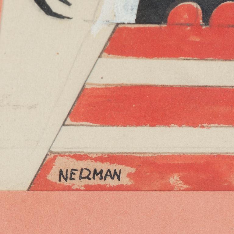 EINAR NERMAN, mixed media, signed.