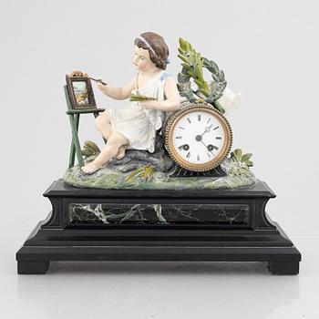 A 19th century mantle clock.