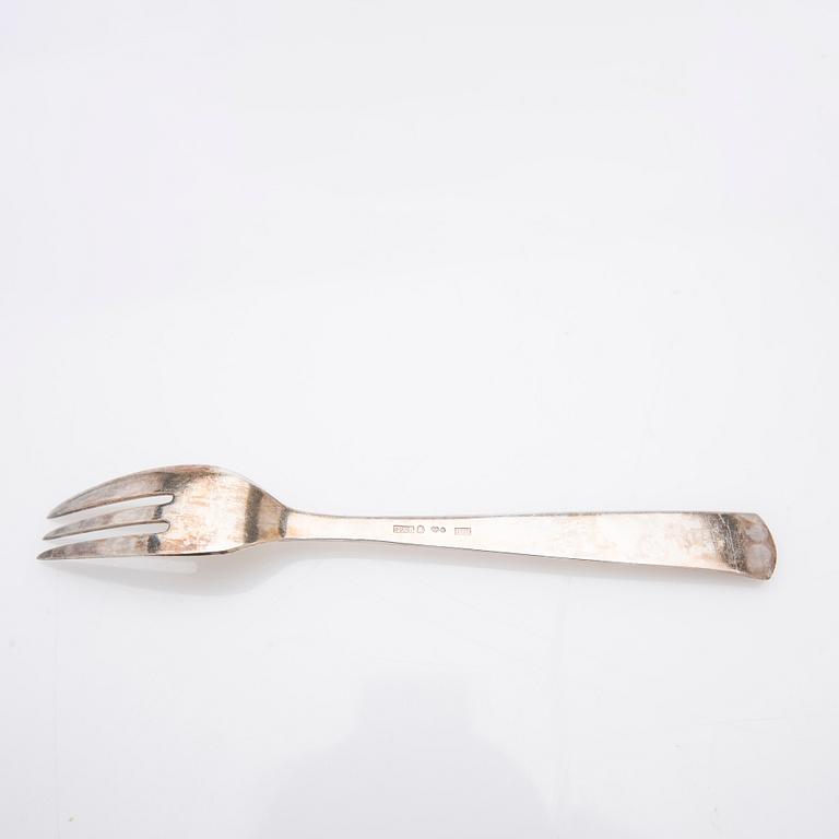 Dessertgafflar, silver, 12 st, Rosenholm, GAB, Stockholm, 1958-1960.