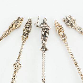 Fifteen silver spoons, Northern Europe, 19-20th century.