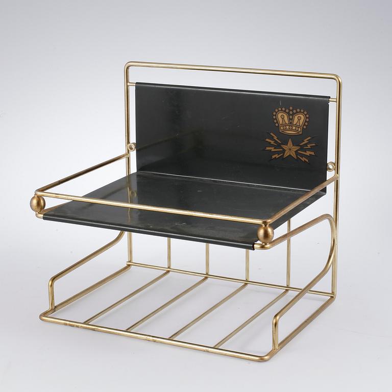 TELEFONHYLLA, plåt och mässing, 1900-tal.