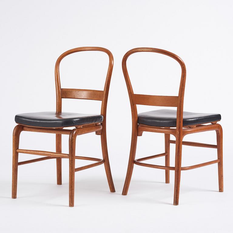 Vilhelm Lauritzen, a set of 6 'Radiohus' chairs, Fritz Hansen,  Denmark, 1940s.