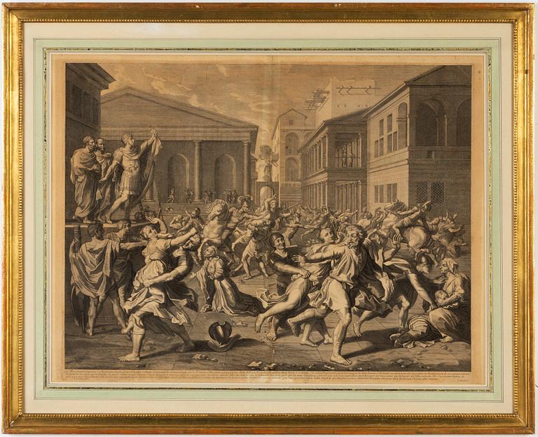 Nicolas Poussin, efter, kopparstick. Utfört av Étienne Baudet (1638-1711).