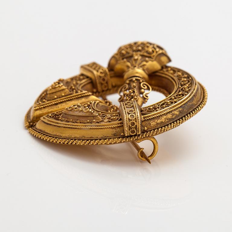 Otto Roland Mellin, Brosch, 18K guld. Helsingfors 1872.