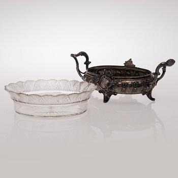 JARDINJÄR, silver och glas, Gustav Lindell, Tammerfors 1898.