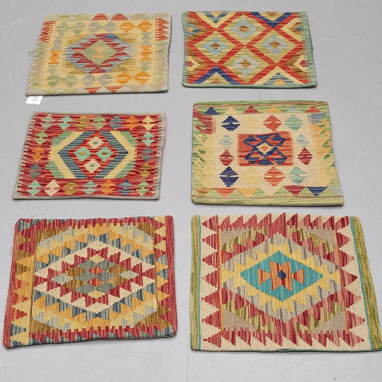 Six Kilim cushions, ca 45 x 45 c.