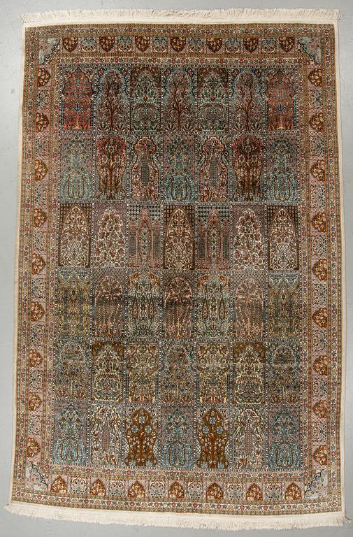 A CARPET SILK KASHMIR, CA 311 X 205 CM.