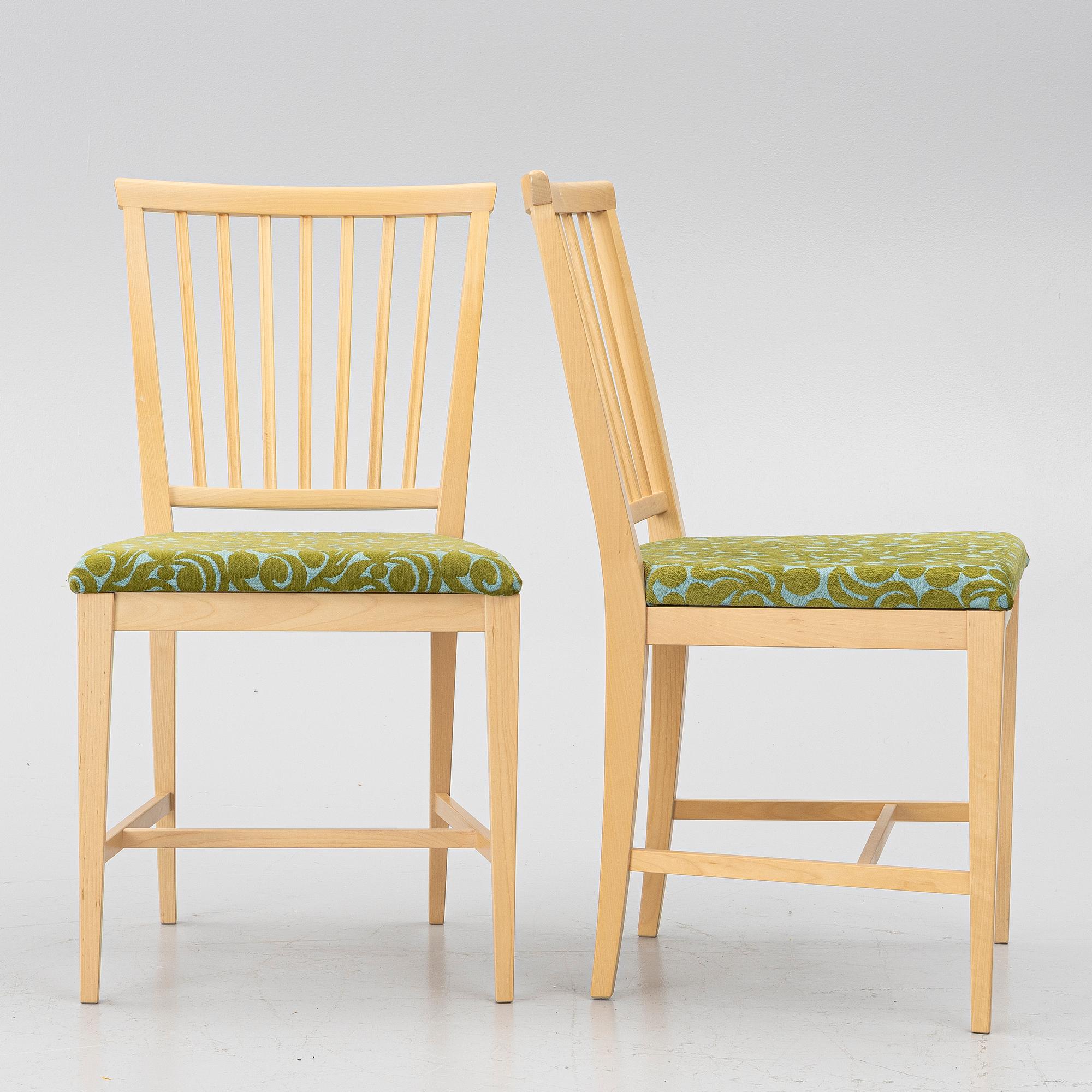 Carl Malmsten, A 7 pieces dining set, "Vardags", Stolab, 2013 and 2014.