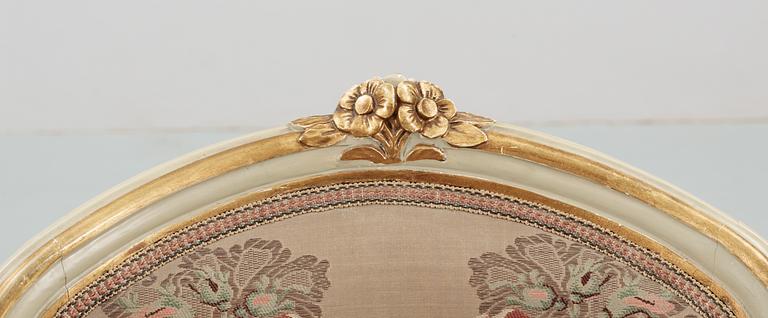 A pair of Swedish Rococo 18th century armchairs.
