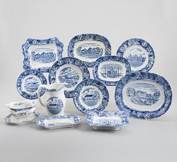 A 63-piece creamware dinner service, "Skåne", Rörstrand, around 1900.