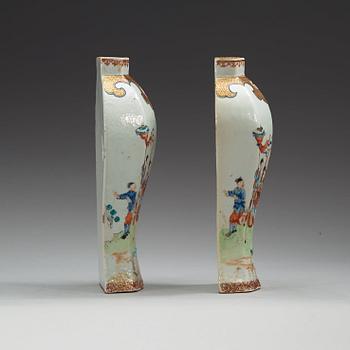 A pair of famille rose wall vases, Qing dynasty, Qianlong (1736-95).