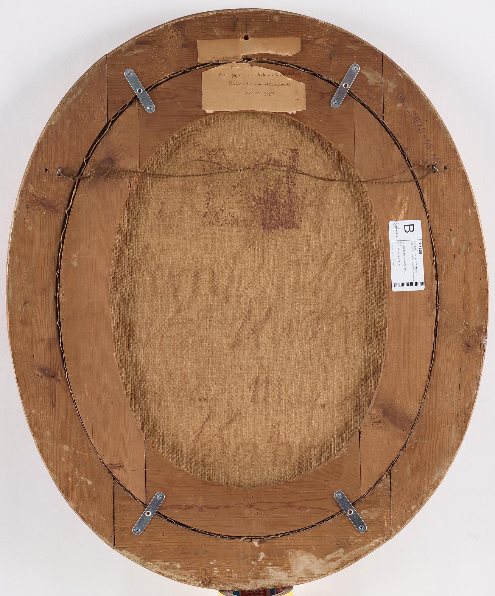 Lorens Pasch d y, "Maria Elisabet von Bahr” (1729-1761) gift von Hermansson.