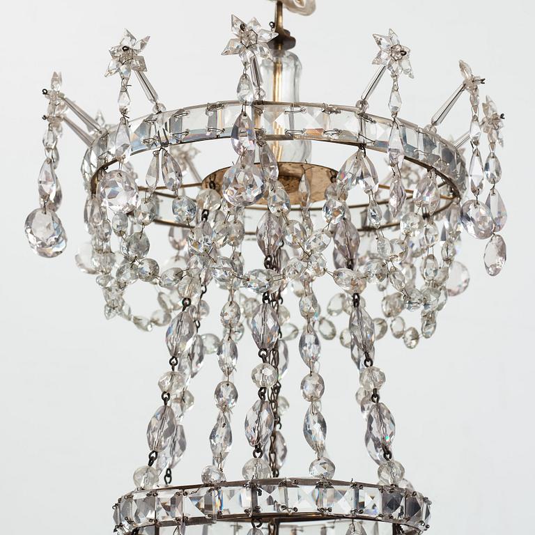 A Louis XVI-style six-light candelier, Bohemia, late 18th century.