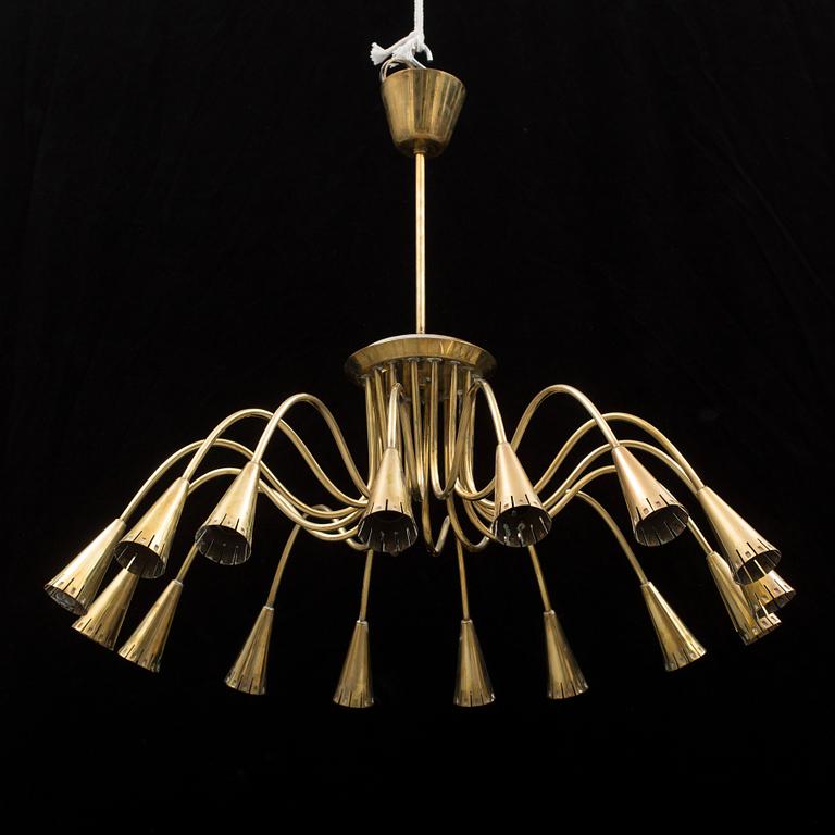 A mid 20th century brass lamp. Height ca 62 cm.