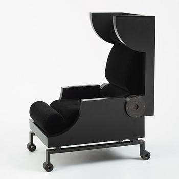 Alexander H Damsbo & Henrik Ingemann Nielsen, a "HC-Andersen Chair" armchair/table, ed. 3/49, Källemo, post 2005.