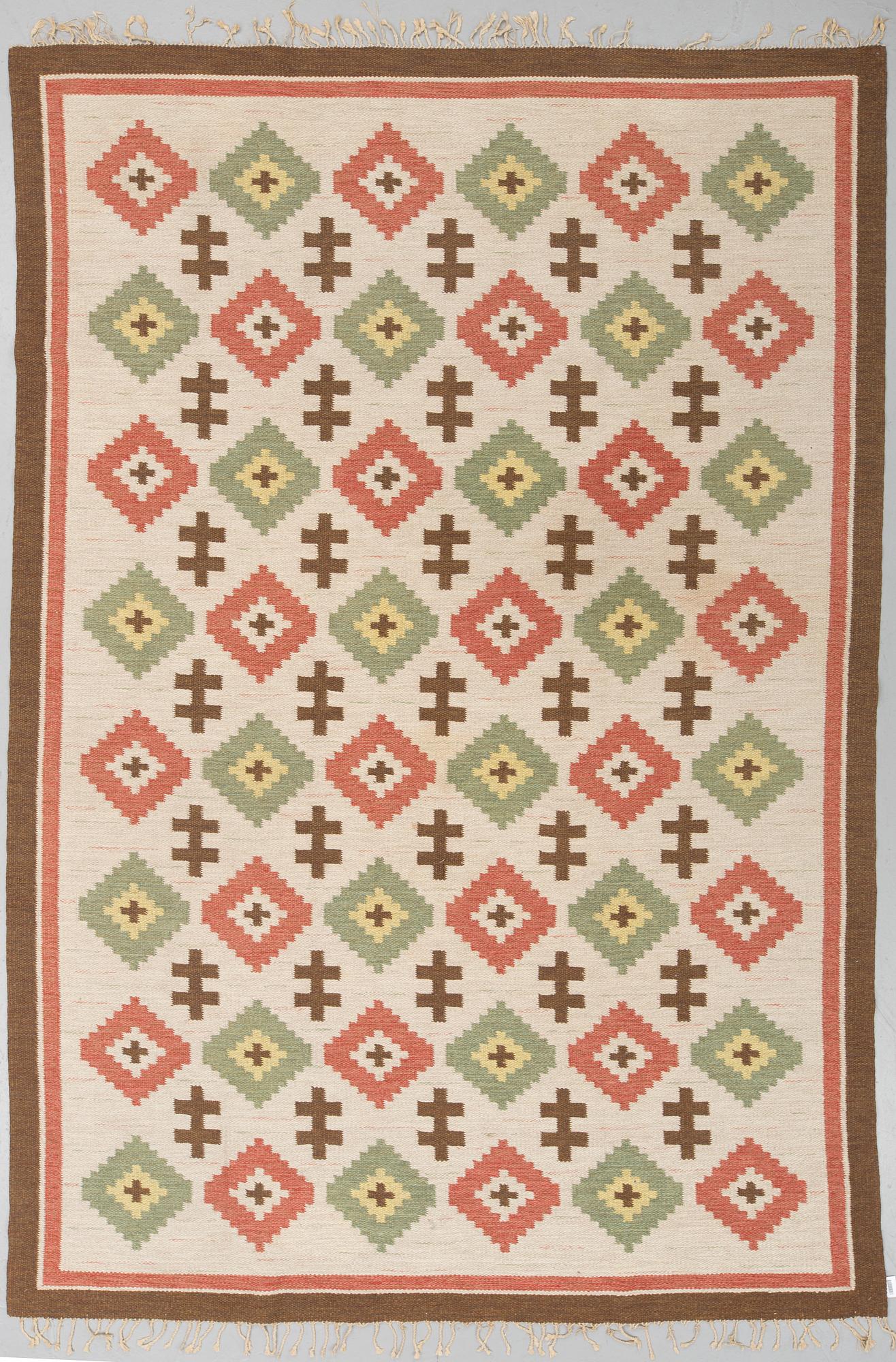 MATTO, flat weave, ca 300,5 x 207,5 cm, Sweden first half of the 20th century.