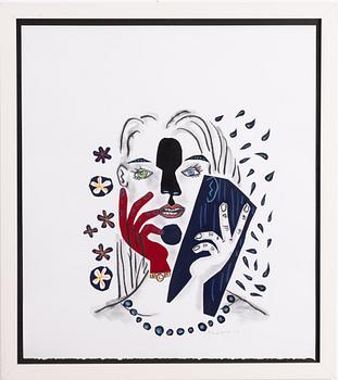 Timo Solin, Porträtt med röd handske.