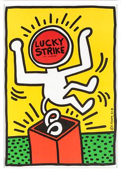 Keith Haring · KEITH HARING, efter, "Lucky Strike", tryckt av Albin Uldry Switzerland, signerad och daterad i trycket -87.