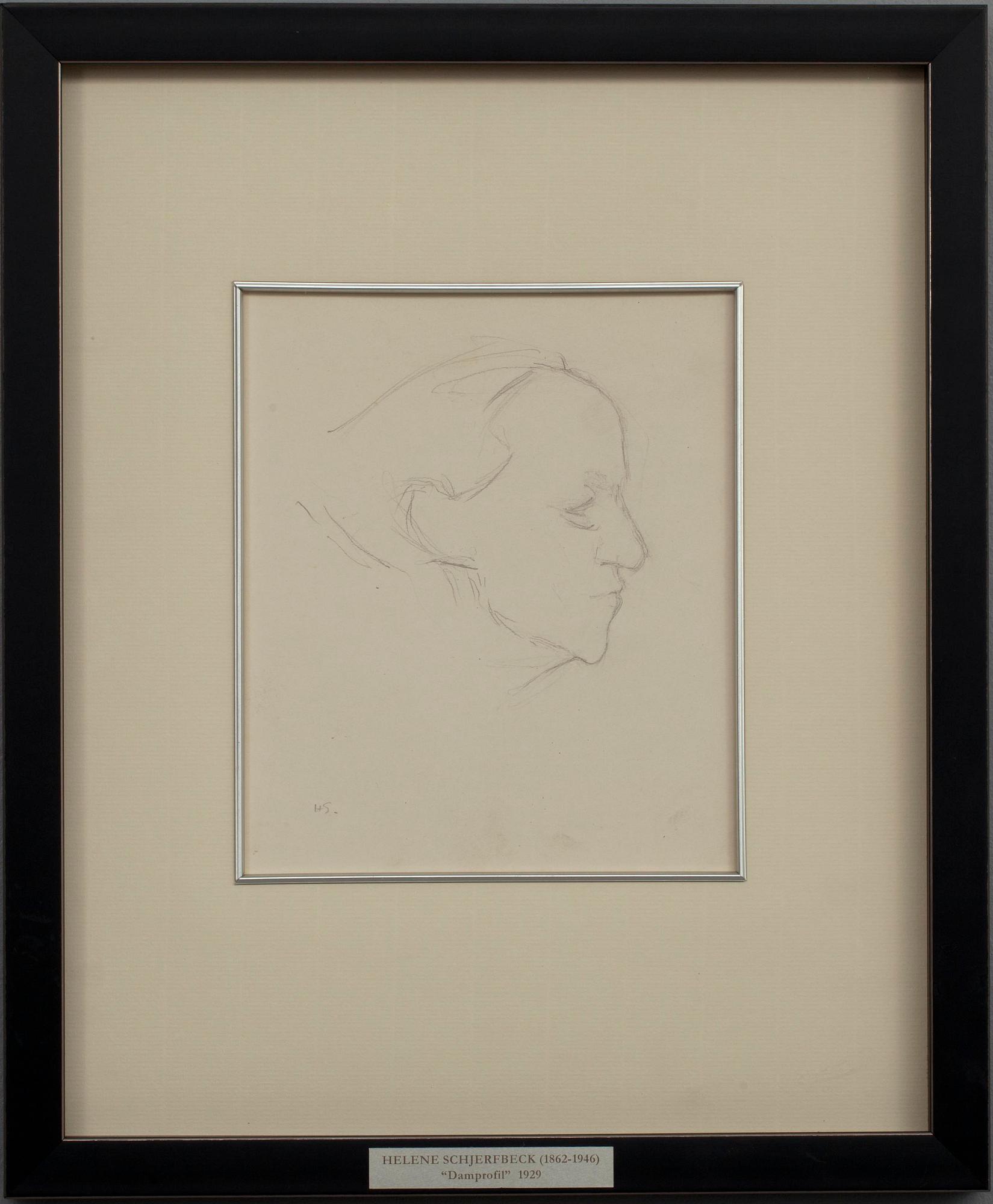 HELENE SCHJERFBECK, teckning, signerad.