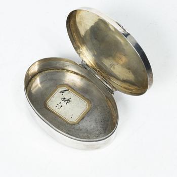 A Swedish silver snuff box, mark of Peter Andreas Thomasson, Karlskrona, 1855.