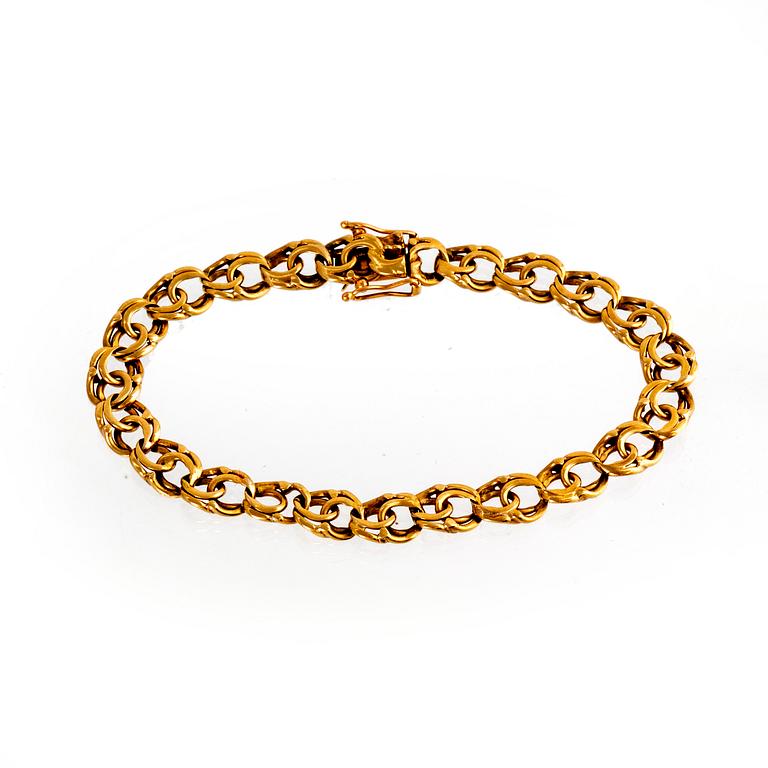 Armband 18K guld Bismarck-länk Stockholm 1952.