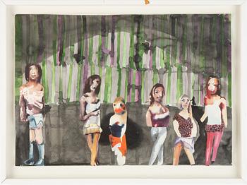 Maurits Ylitalo · Maurits Ylitalo, watercolour & collage, signed and dated -08.