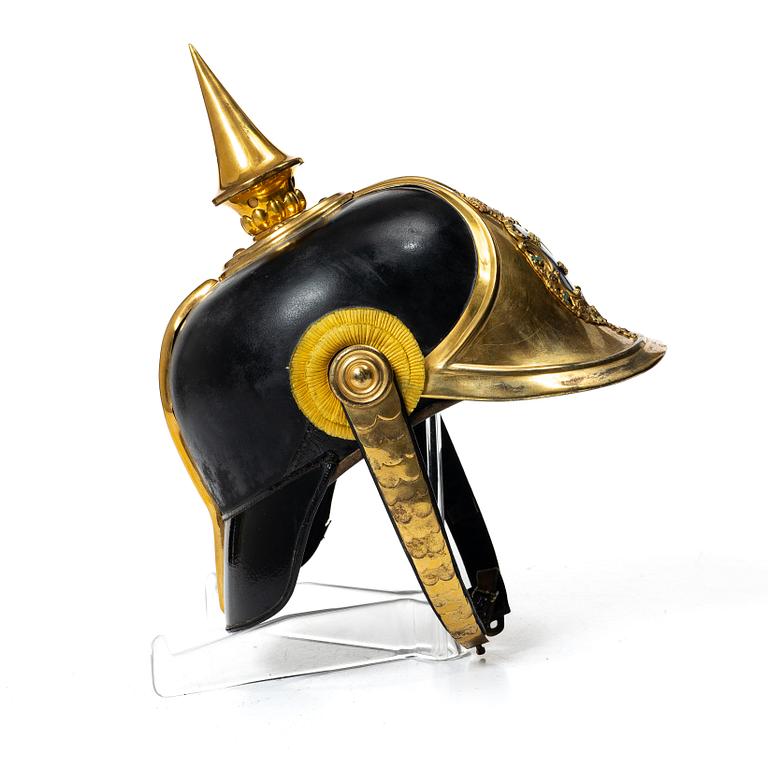 Helmet, Swedish, m/1886 for a dragoon officer, in case.