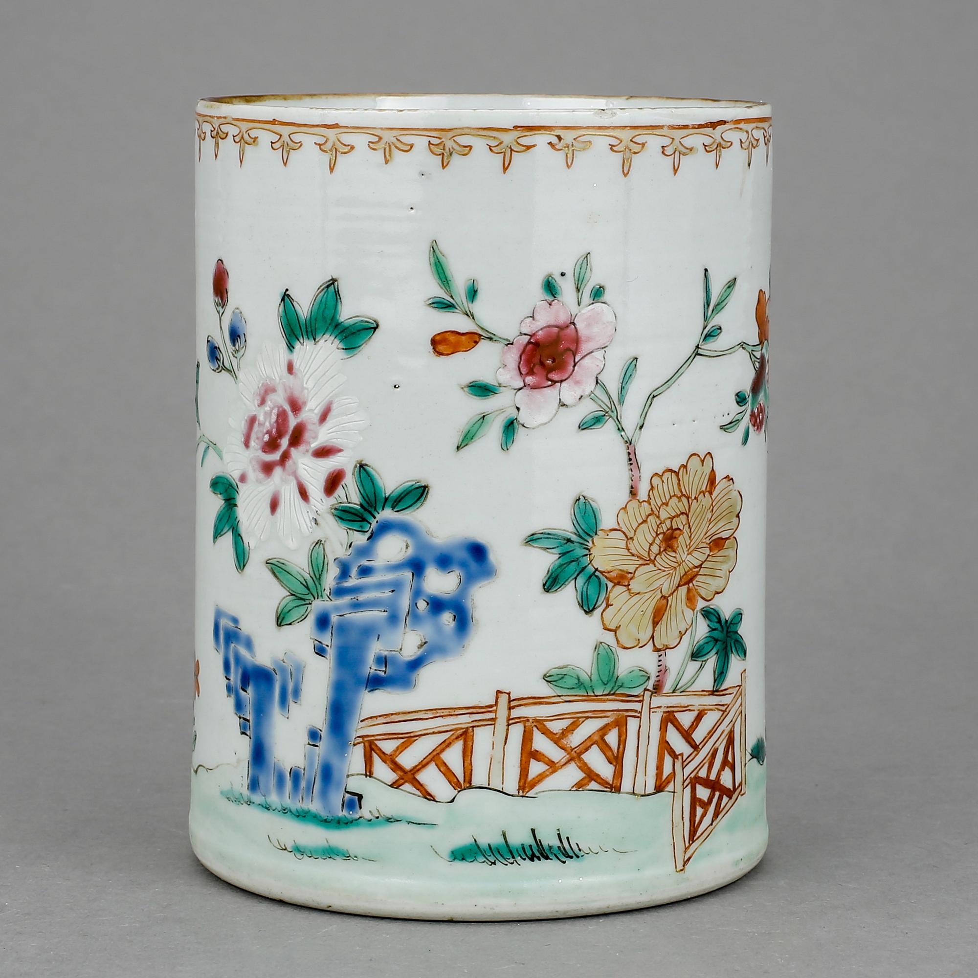 MUGG, porslin, Qianlong, Kina 1700-tal.