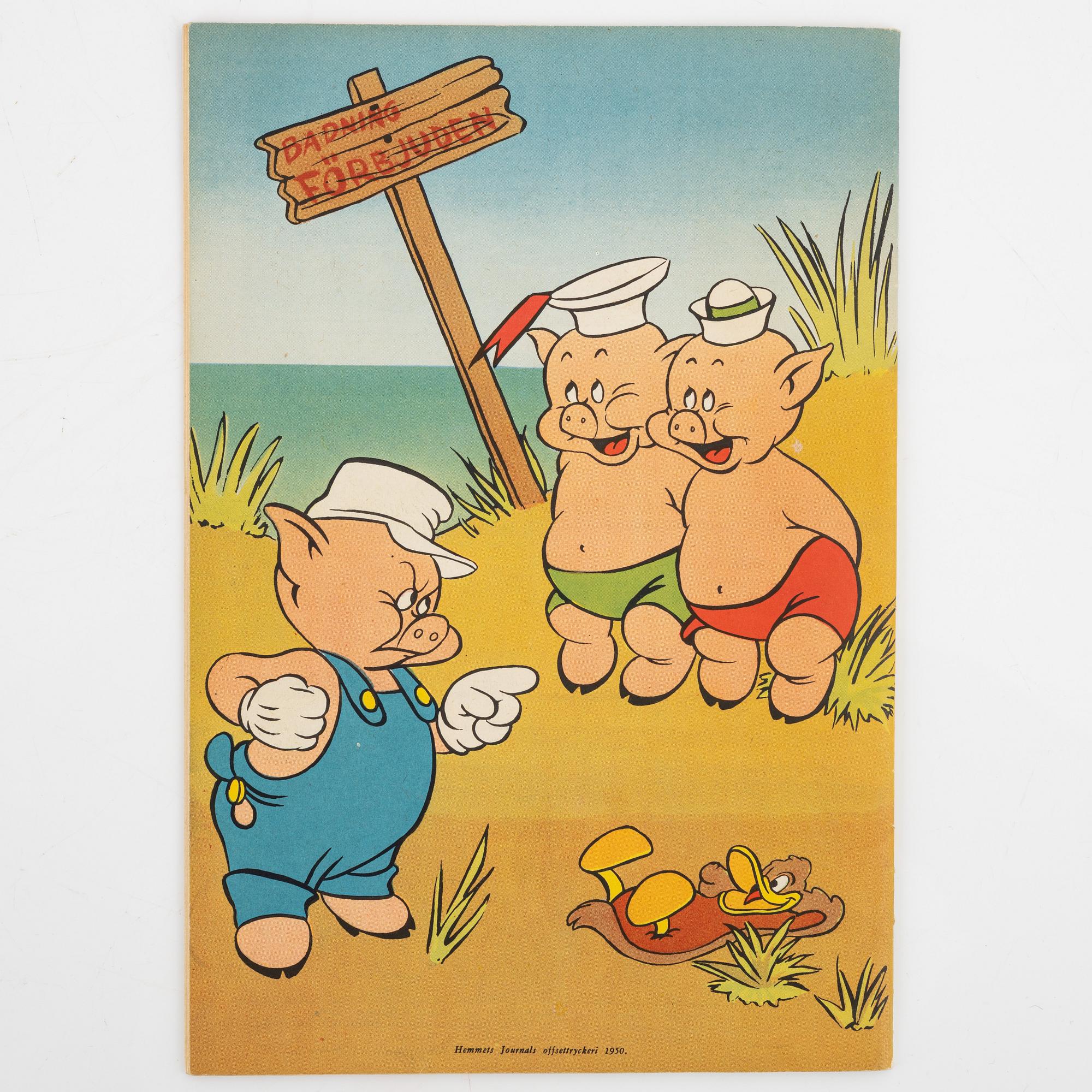 Serietidningar, "Kalle Anka & Co", 14 st, komplett årgång 1950.