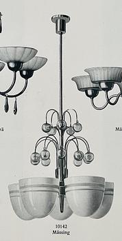 Harald Notini, a pair of ceiling lamps, variant of model "10148", Arvid Böhlmarks Lampfabrik, Stockholm, 1930s.