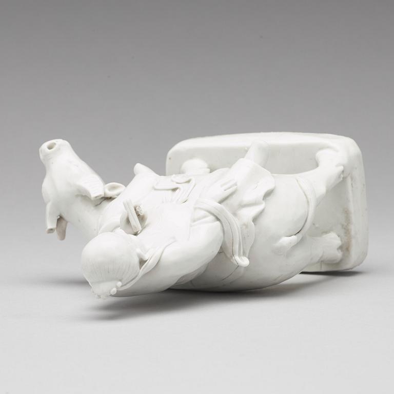 FIGURIN, blanc de chine. Qingdynastin, 1700-tal.
