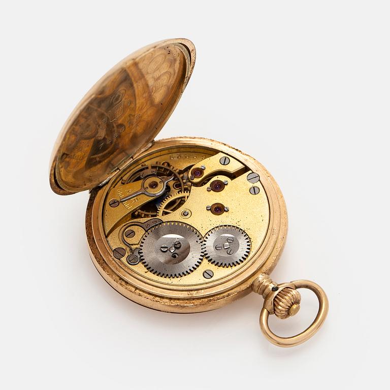 International Watch Co. (IWC),  fickur, 31,5 mm, 14K guld, ankargång, plexiglas.