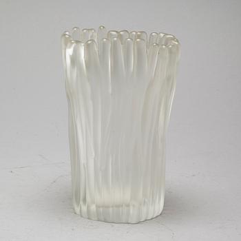 A glass vase by Tapio Wirkkala for Iittala, designed 1950.