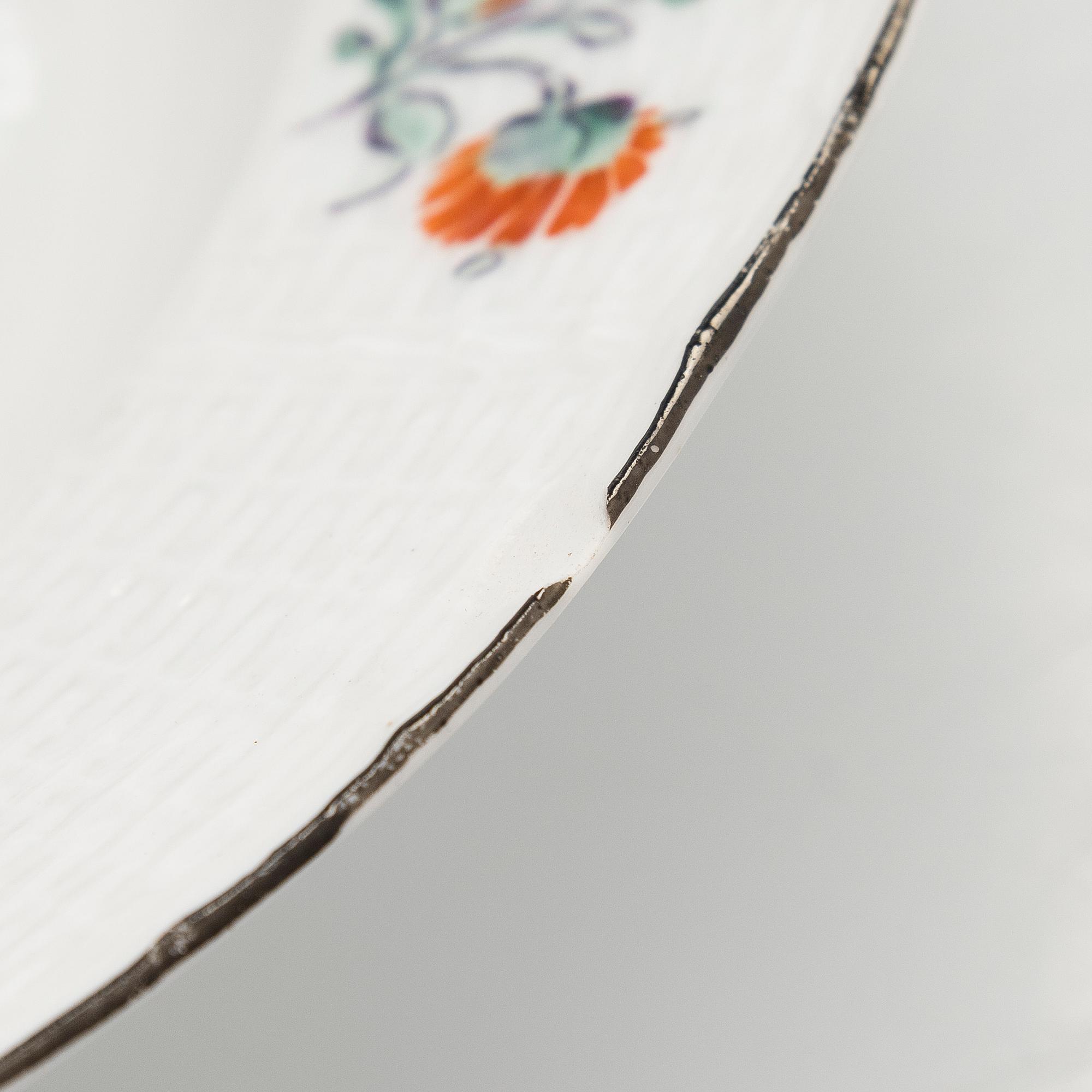 Two porcelain plates, by the Imperial Porcelain Factory in Saint Petersburg, period of Katarina I 1762-1796.