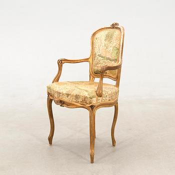 Sofa and armchair in Louis XV style, first half of the 20th century.